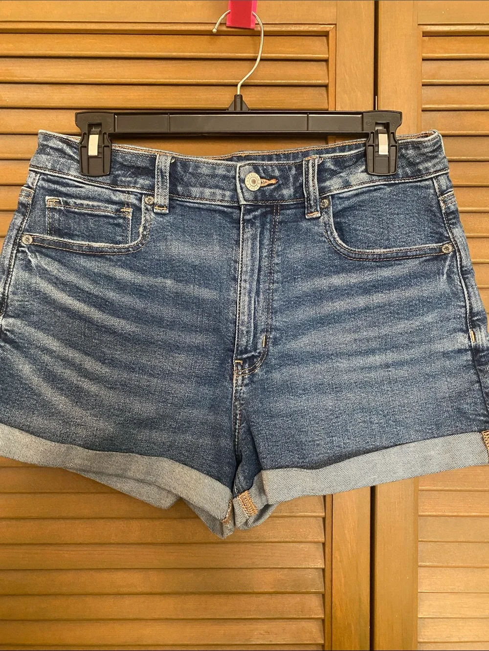 American Eagle Outfitters Indigo Rolled-Hem Denim Shorts - Picture 1 of 5